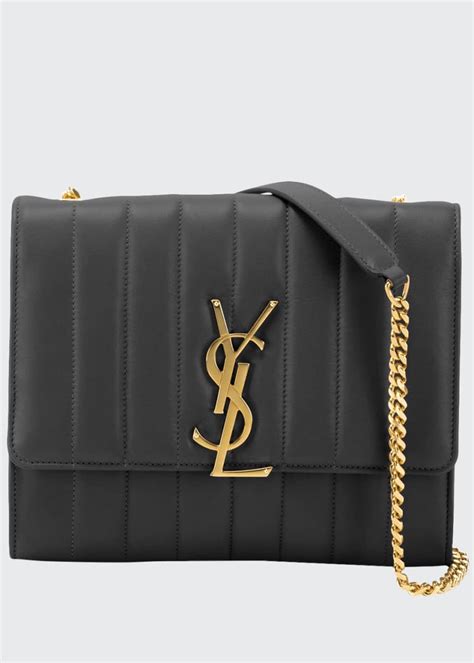 vicky monogram ysl north/south quilted leather wallet on chain